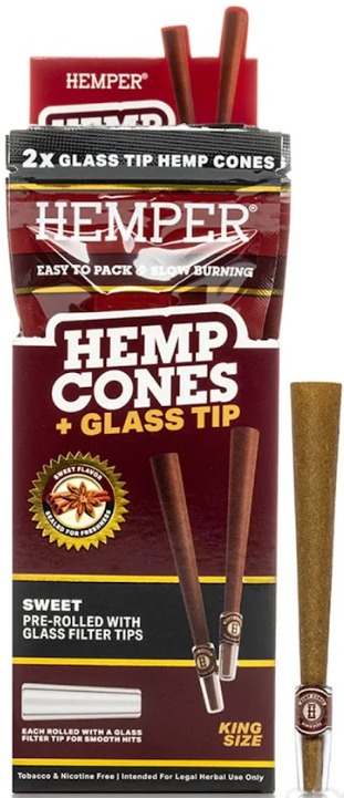 Glass tip cones sweet 2pk Hemper
